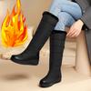 Waterproof Winter Shoes Woman Snow Boots  Warm Fur Plush Casual Wedge Knee High Boots Girls Black White Rain Shoes Ladies