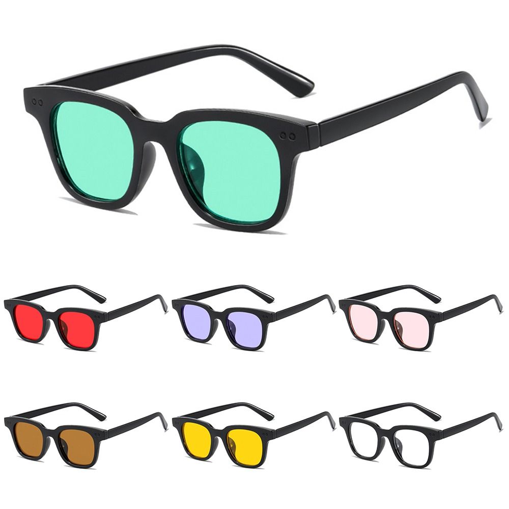 Colorful Ocean Lens Sun Glasses Summer Shades Retro Square Frame Sunglasses for Women & Men