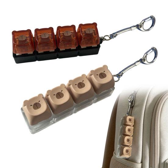 Брелок-антистресс Capybara Fidget Keyboard Stress Relief Keyboard Finger Clicker Keychain Decompression Button Sensory Toys Backpack Hanging Decor
