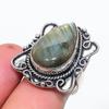 Кольцо из серебра 925 пробы с натуральным лабрадоритом, размер 6,5 e1B55