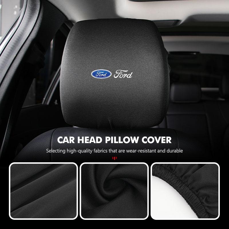 KKHK4 Car Seat Headrest Cloth Protector Cover Cushion Accessories For Ford Fiesta Ranger Mondeo Escape Ecosport Fusion Explorer