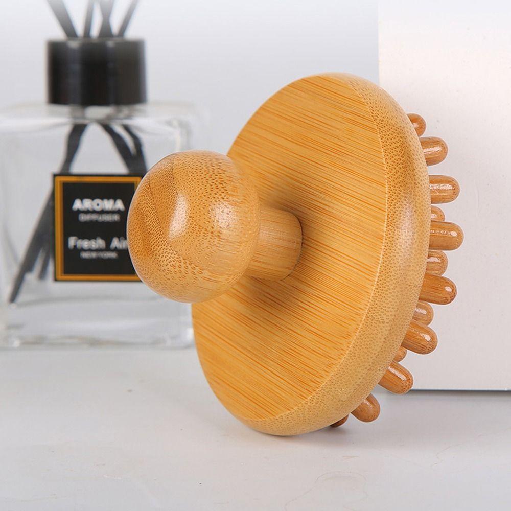 Ручная массажная щетка для кожи головы, портативная акупунктурная меридианная щетка, бамбуковая подушка безопасности, расческа для волос, косметический инструмент