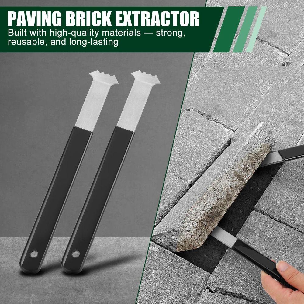 2Pcs Micro-Toothed Joint Scrapers Paving Puller Paver Extractor Tool Garden Lawn Yard Patio
