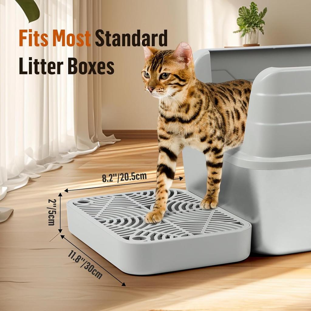 Cat Litter Box Ramp, Litter Box Step Mat with Filter Function Cat Stair for Litter Box, Easy to Clean, 11.8''x 8.2''x 2'' Cats Pedal Step Stool Ideal