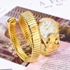 MISSFOX Golden Snakes Shape Water Resistant Woman Watch Jewelry Casual Fashion Dress Women's Quartz Watches