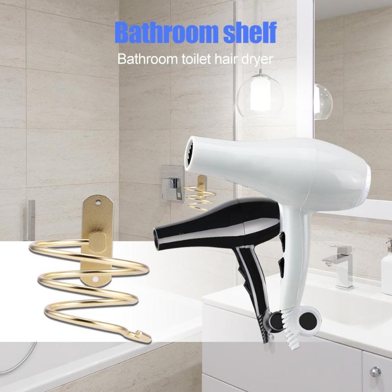 Wall Mounted Hair Dryer Holder Rack Bathroom Space Aluminum Shelf Storage Organizer Hairdryer Holder Bracket Bathroom Shelves