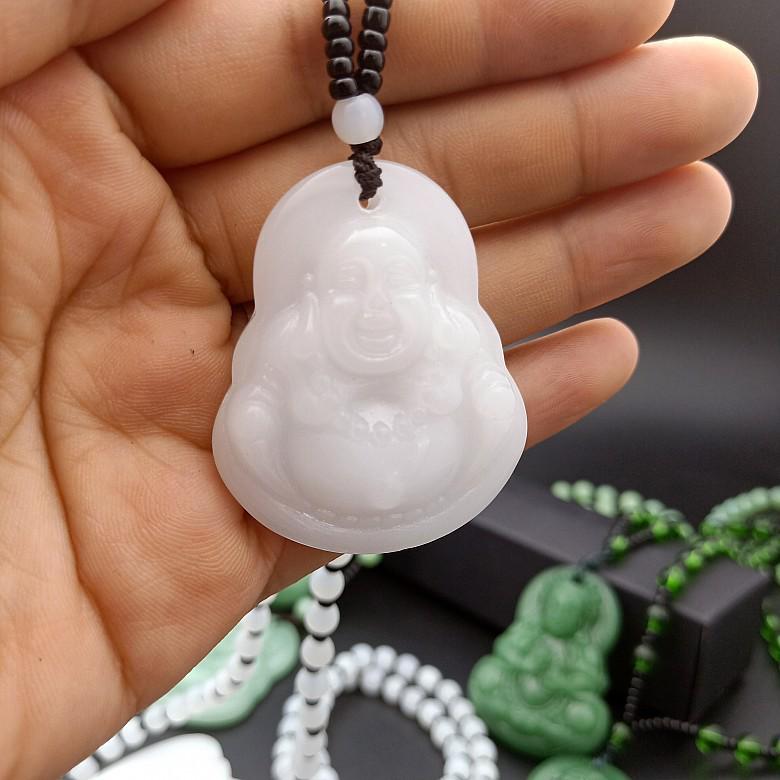 Ethnic Style Imitation Malachite Guanyin Buddha Sweater Chain Necklace for Men & Women