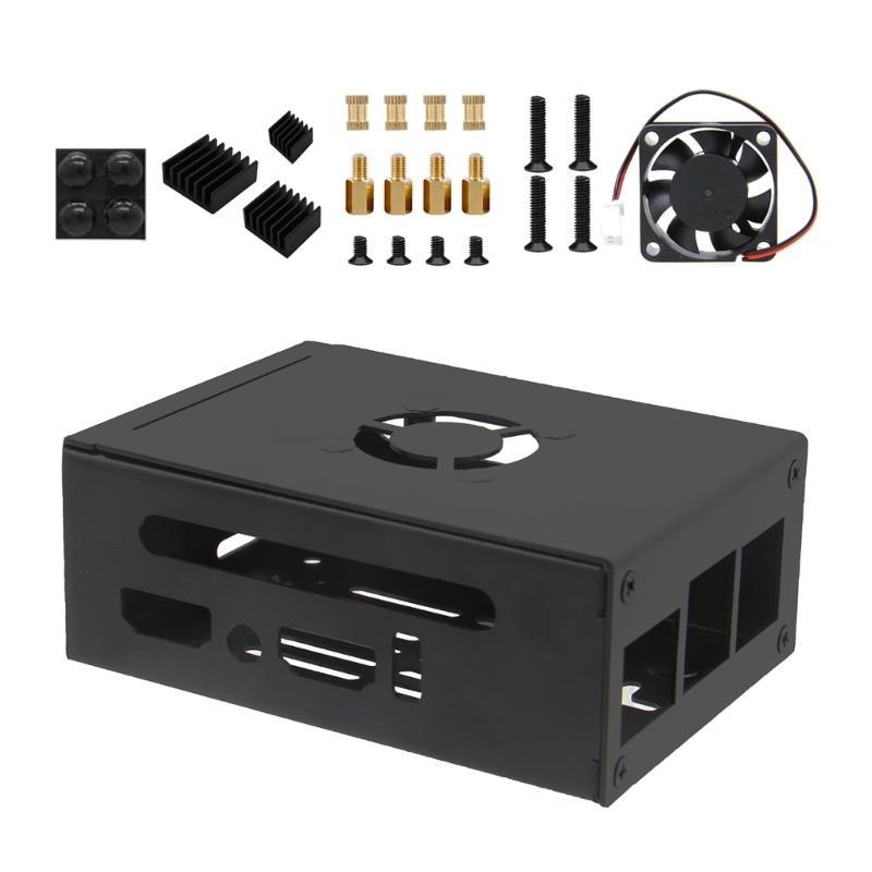 Protective Metal Case With Cooling Fan And Heatsinks For Orange Pi 5 (N515) Easy Access GPIO Ports