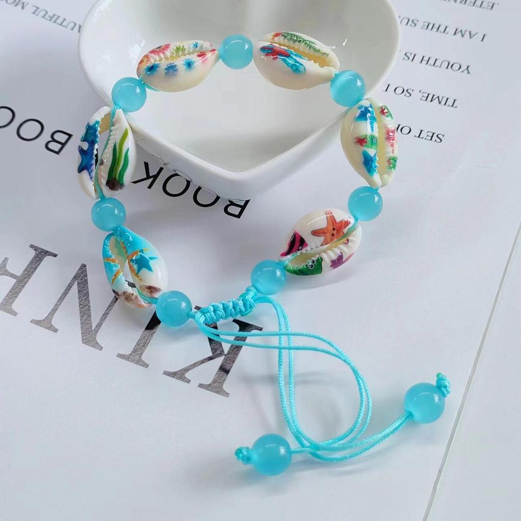 Bohemian Starfish & Turtle Anklet: Handmade Woven Cross-border INS Fashion Jewelry Bracelet.