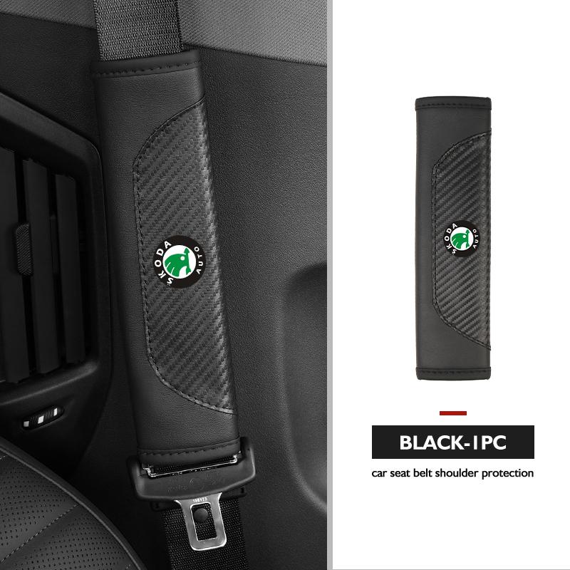 cqmes7 Seat Belt Cover Car Styling Cotton Safety Shoulder Protector Auto Accessories For Skoda Kamiq Karoq Octavia 2 3 Rapid Scala Kami