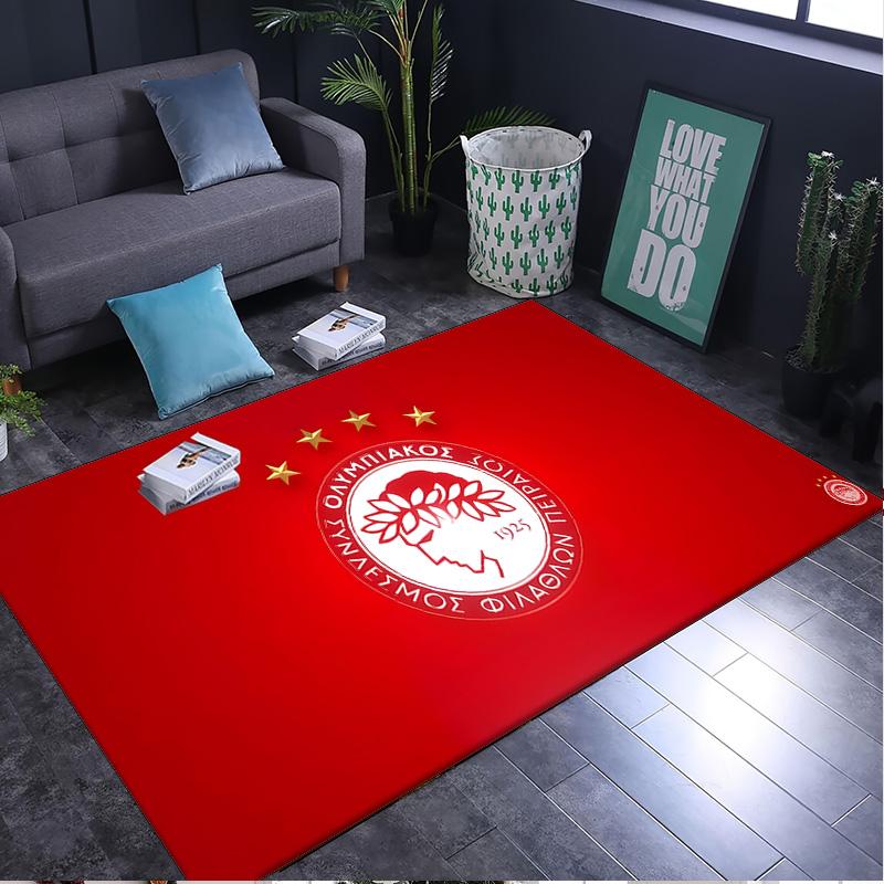 1PC rug Olympiacos Fc Team Crest Carpet, Chair Rug,Area Rug for Office Bedroom living rooms bedroom, Doormat decor Christmas fan gifts