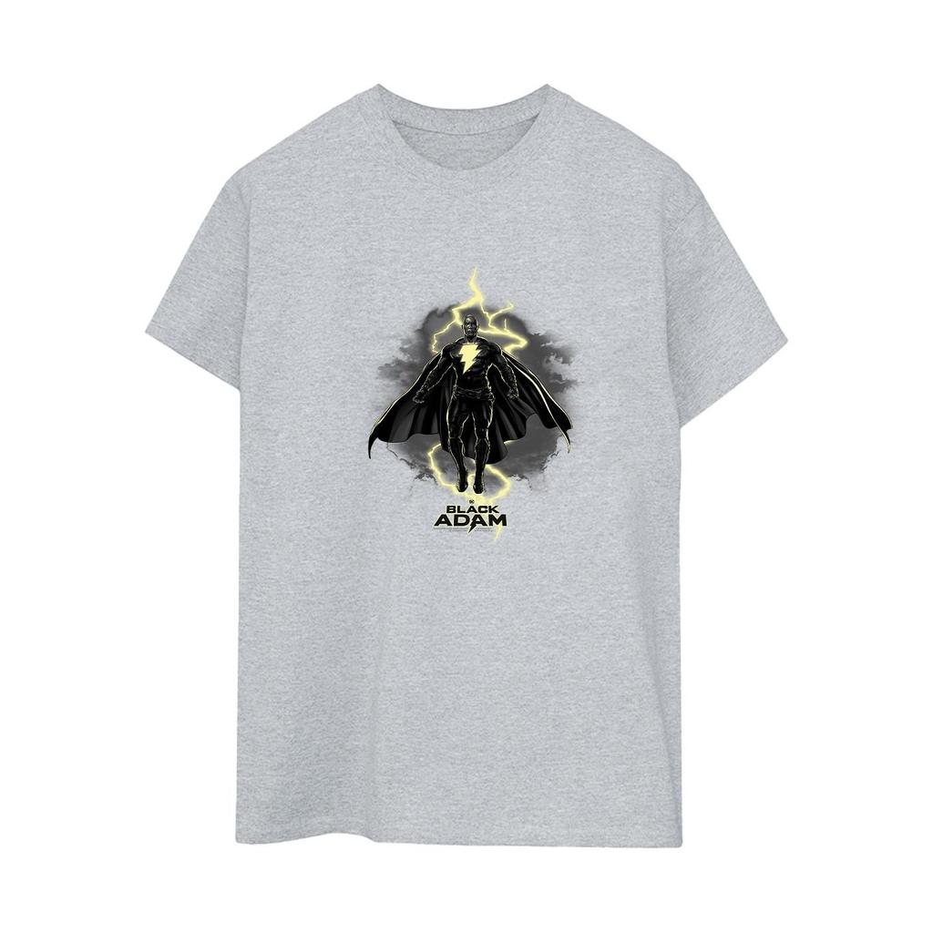 DC Comics Womens/Ladies Black Adam Hovering Bolt Cotton Boyfriend T-Shirt