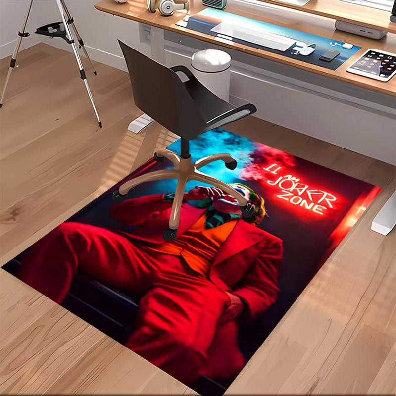 1pc Joker character Print Area Rug - Soft, Washable Non-Slip Indoor Mat for Office Chairs, Living Room, Home Office Decorative Rug