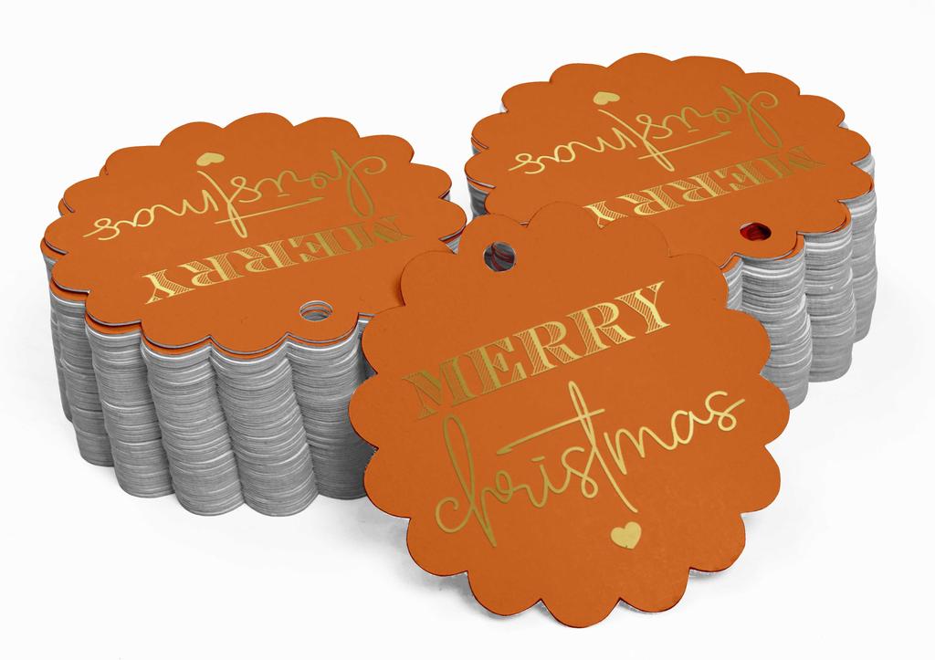 Inkdotpot Real Gold Foil Merry Christmas Tags Favor Hang Paper Tags 100