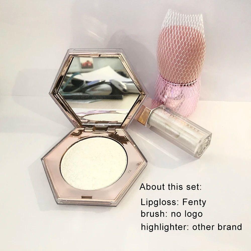 Набор хайлайтеров для макияжа, блесков для губ all-over diamond veil gloss bomb universal lip luminizer, diamond set, 1 шт.