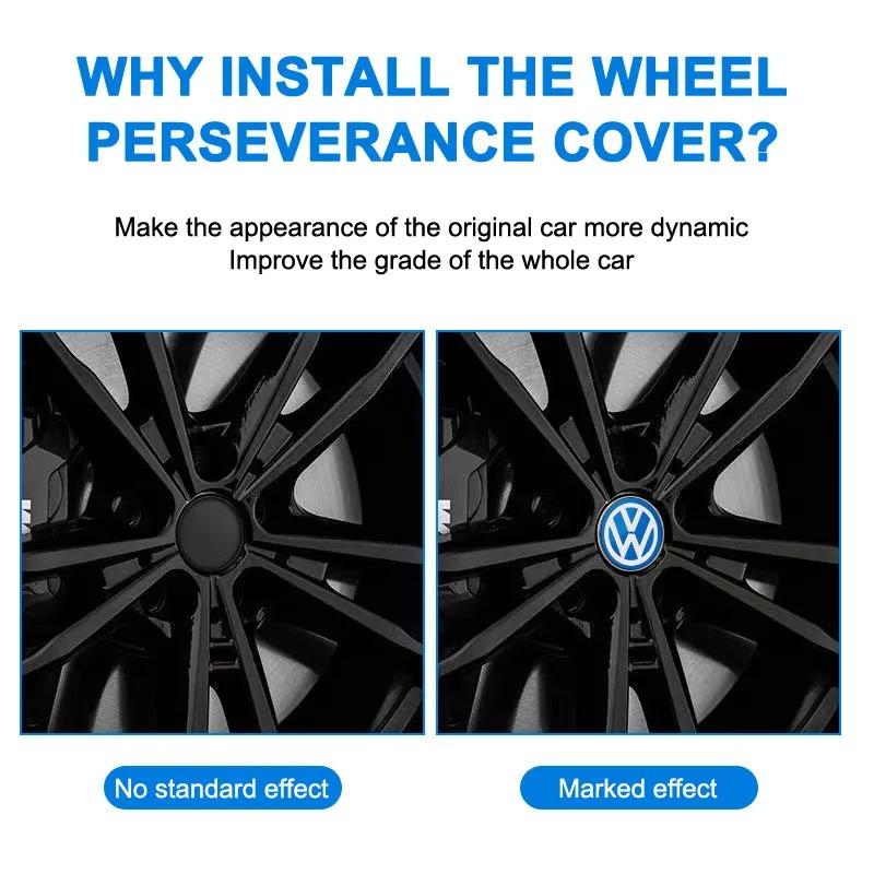 VFHJQ1 Car Wheel Center 4PCS 60MM Cap Hub Covers Badge for Volkswagen VW Polo Golf-4 5 6 7 MK5 CC Tiguan Passat MK6 MK7 Accessories