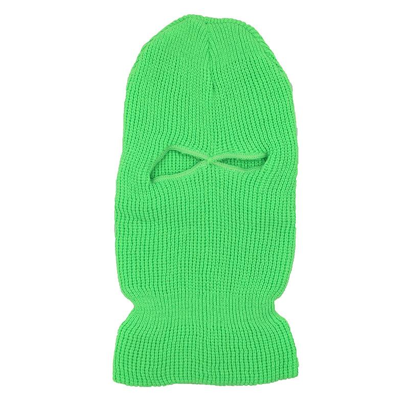 Autumn and winter thermal mask spot headgear skiing cold riding two-hole wool knitted hat sports headgear mask