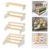 Wooden Display Stand Jewelry Showcase Storage Holder Collectibles Shelf Organizer Dessert Cupcake Perfume Storage Rack