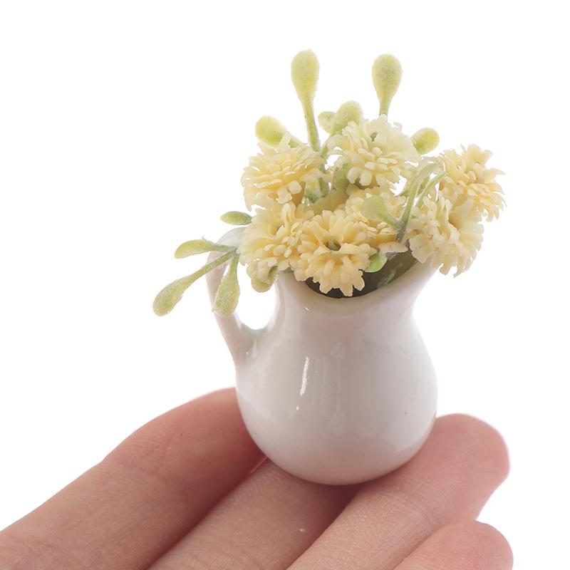 1:12 кукольных миниатюрных цветов, украшение для сада фей, горшечные растения, цветы в горшках