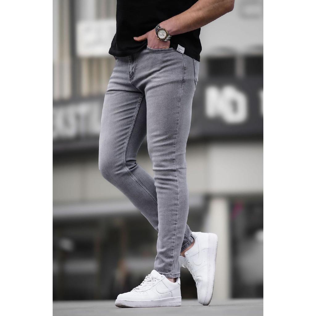 Серые мужские джинсы Skinny Fit из лайкры 6323