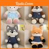 Fox Forest Sheep Husky Wolf Rabbit With Clothes Plush Toy Stuffed Doll Kids Gift