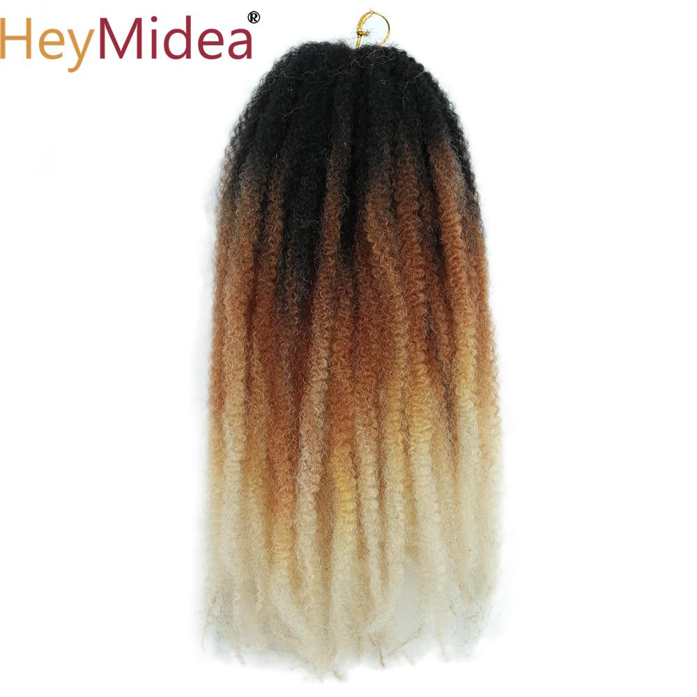 Marley Afro Kinky Braiding Hair 18inch Synthetic Crochet Marly Twist Braids Hair Extensions Ombre Black Brown Blonde For Women