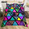 Геометрия Комплект пододеяльника Кинг Синий Белый Черный Треугольный Полосатый Комплект постельного белья Полиэстер Винтажный Ручной Рисунок Жирная Полоса Пододеяльник