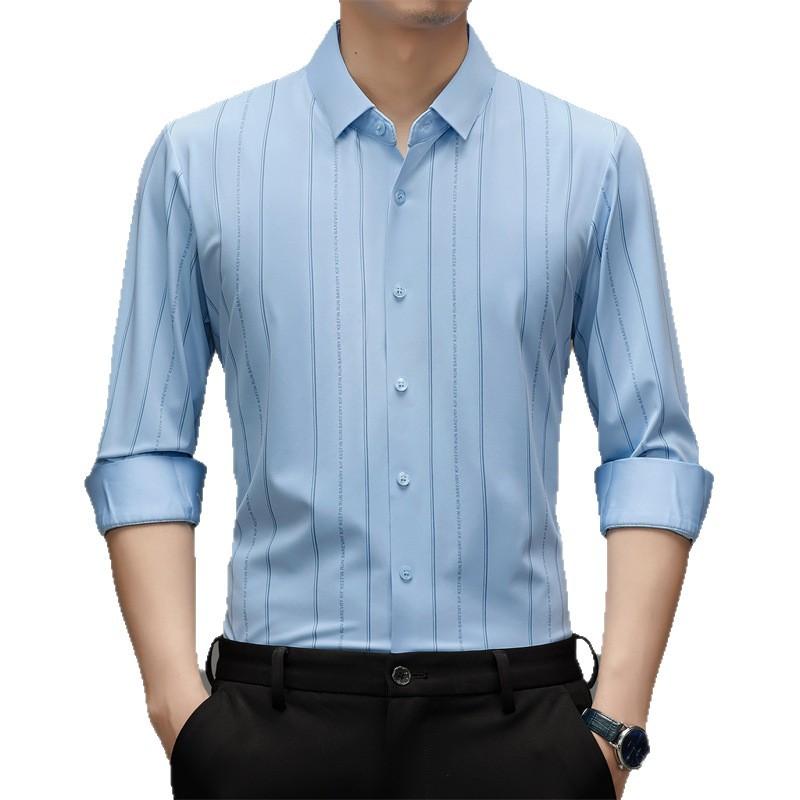 Рубашка с длинным рукавом Зимняя Business Casual В полоску