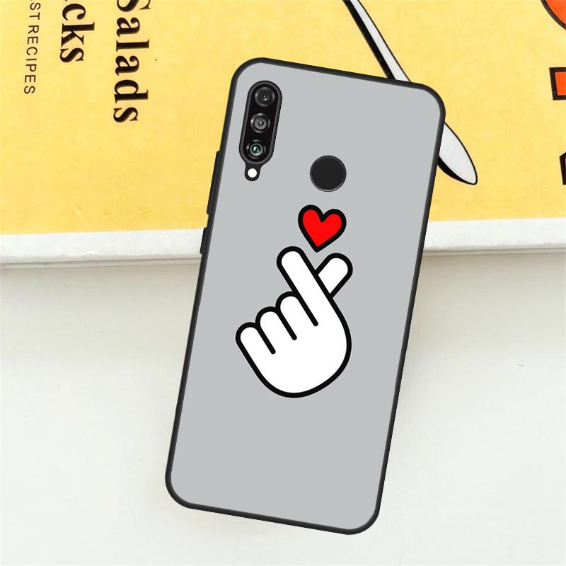 Чехол Kpop Сердце пальцами для Huawei Nova 12i 7i 8i 11i Y73 Y72 Y61 Y91 Y90 Y70 Y60 9 10 SE 11 Pro P30 P40 Lite
