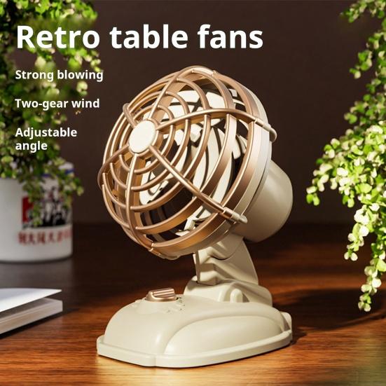 Портативный настольный вентилятор Yousheng с 2 скоростями, регулируемым углом наклона, малошумным компактным дизайном, перезаряжаемым охлаждающим вентилятором