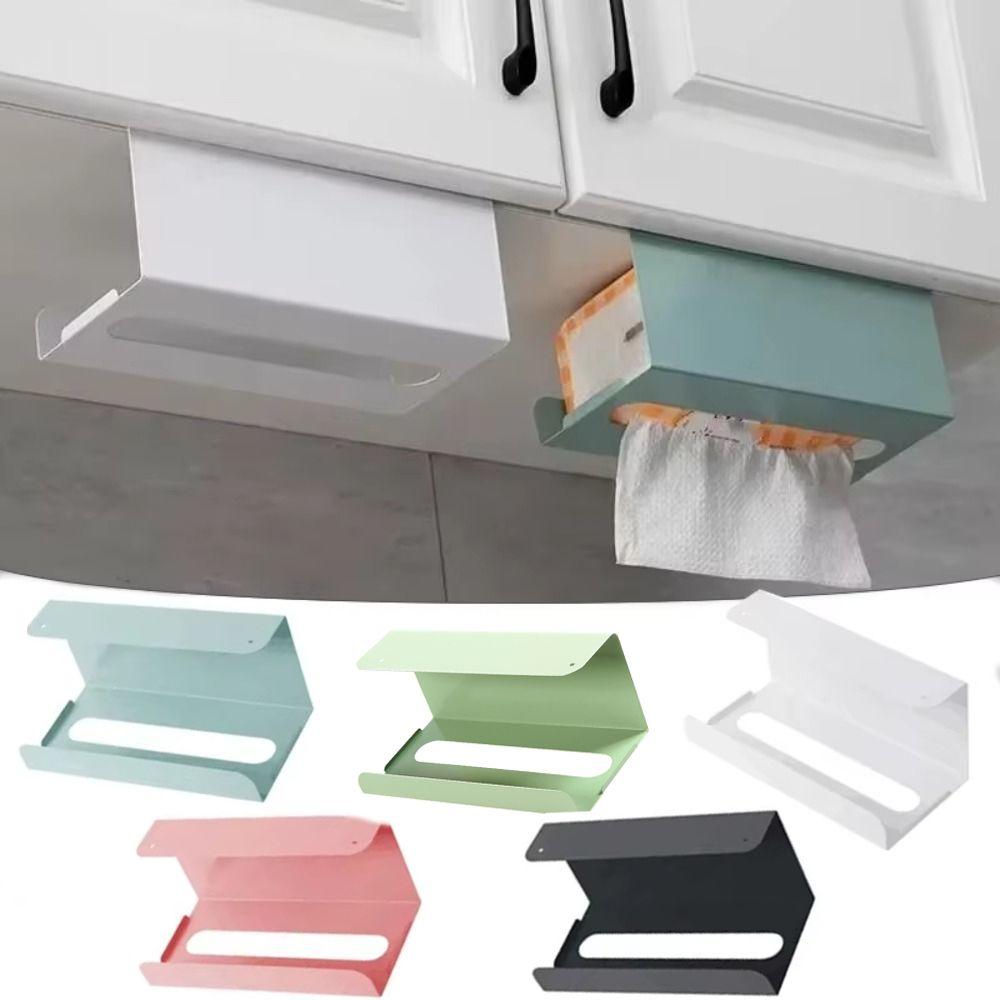Under Cabinet Paper Towel Holder Strong Load-bearing Paper Towel Rack Tissue Box  Bathroom