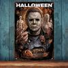 [JIT] Металлическая табличка на Хэллоуин - Хоррор-иллюстрация Майкла Майерса, Алюминиевый настенный декор, Жуткий декор для дома, спальни, гаража, комнаты мальчика,