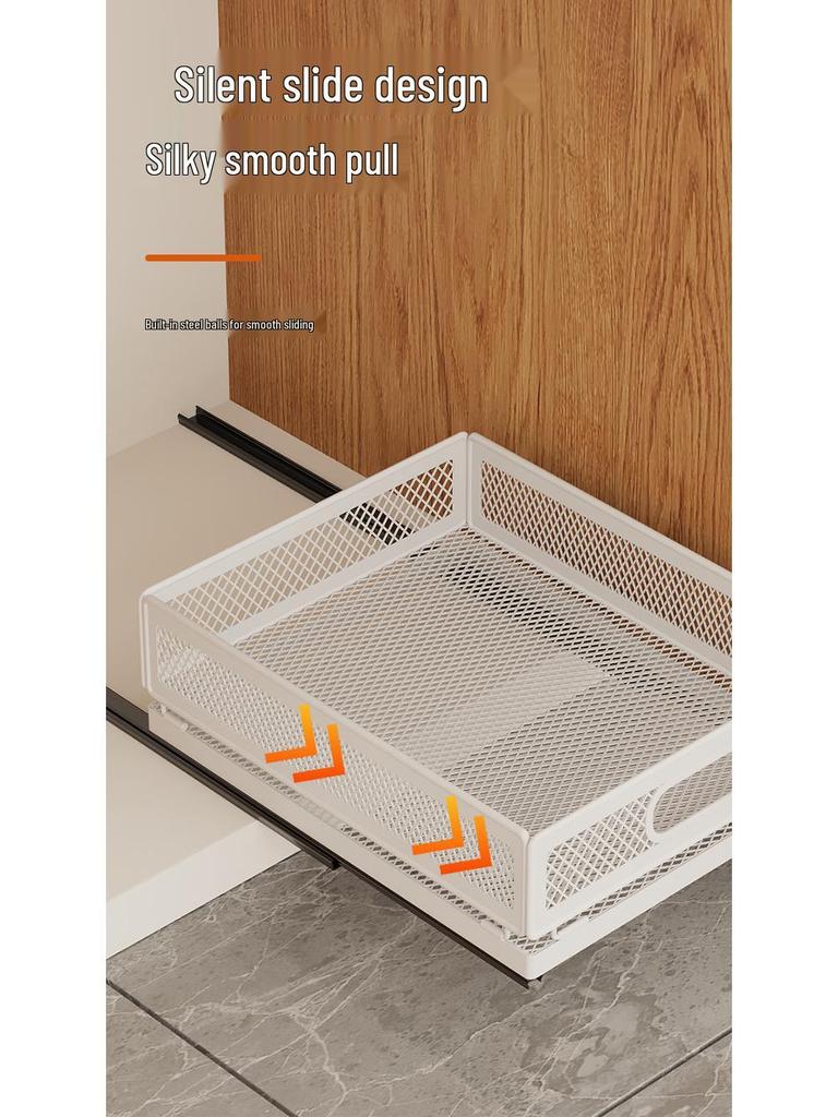 Многоярусная выдвижная кухонная корзина для хранения закусок, приправ и банок