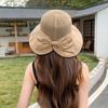 Шляпа женская летняя уличная солнцезащитная козырек дорожная шляпа-бантик с большим краем вязаная панама новая
