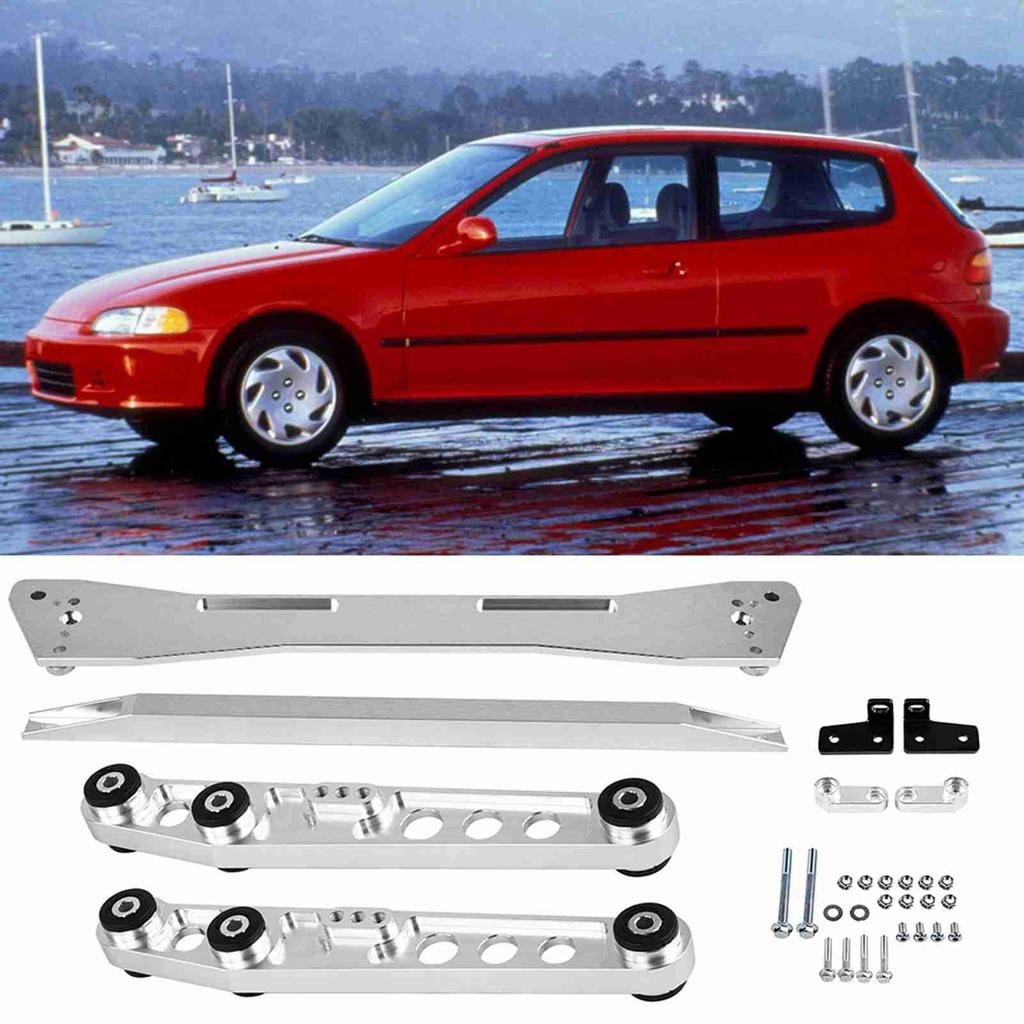 2Pcs Rear Lower Control Arm Kit Subframe Brace Tie Bar Fits for Honda Civic EG 9295