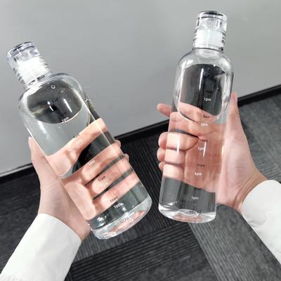 Высококачественная стеклянная бутылка для воды 500/700 мл с маркером времени Креативная герметичная бутылка для напитков большой емкости Большая емкость Спортивные бутылки для воды с сумкой