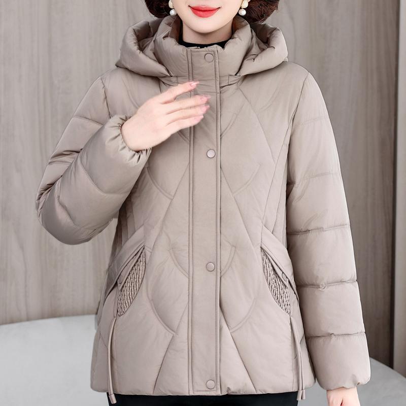 Женское модное пальто больших размеров L-5XL, зимние куртки с капюшоном, свободные, толстые, теплые, парки для женщин среднего возраста
