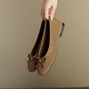 [Soft Bottom and Soft Surface] Flat Bottom Bow Shallow Mouth Round Head Ballet Shoes