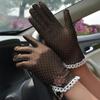 Thin Elastic Breathable Anti-UV Spandex Lace Driving Gloves Sunscreen Women Gloves Dots Gloves