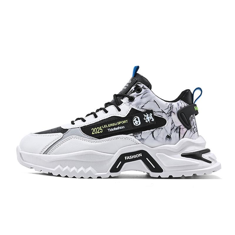 Men's shoes autumn new student high-top shoes youth running casual shoes platform leather winter shoes