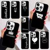 Черный Персонализированный Чехол для Телефона с Инициалами Имени для iPhone 17 Air 16 16e 15 Plus для Apple 13 11 12 14 Pro Max Чехол coque