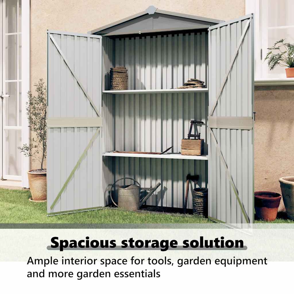 Garden Shed Gray 116 x 45 x 175 cm Galvanized Steel