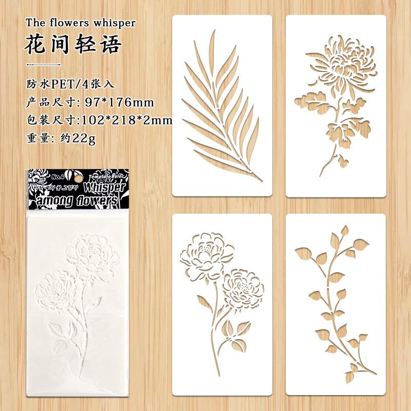 4 Sheet/set, Hand-made Poster Template, Painted Template, Pet Template, Hollowed Out Painting Template, Painting Template, Painting Tool, Home Decorat