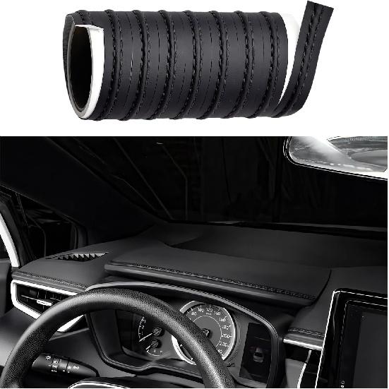 Car Interior Trim Strips, Automotive Flexible Leather Moulding Line for Door Panel Gap, Universal DIY Decorative Dashboard Line Strip Fit Cars Trucks