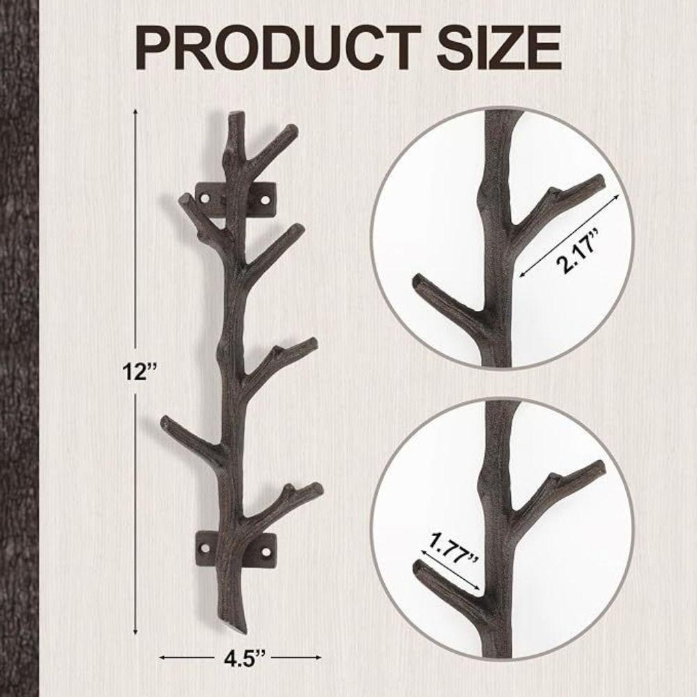 Vertical Wall Hook Heavy Duty Coat Rack Rustic Decorative Wall Hanger Bathroom