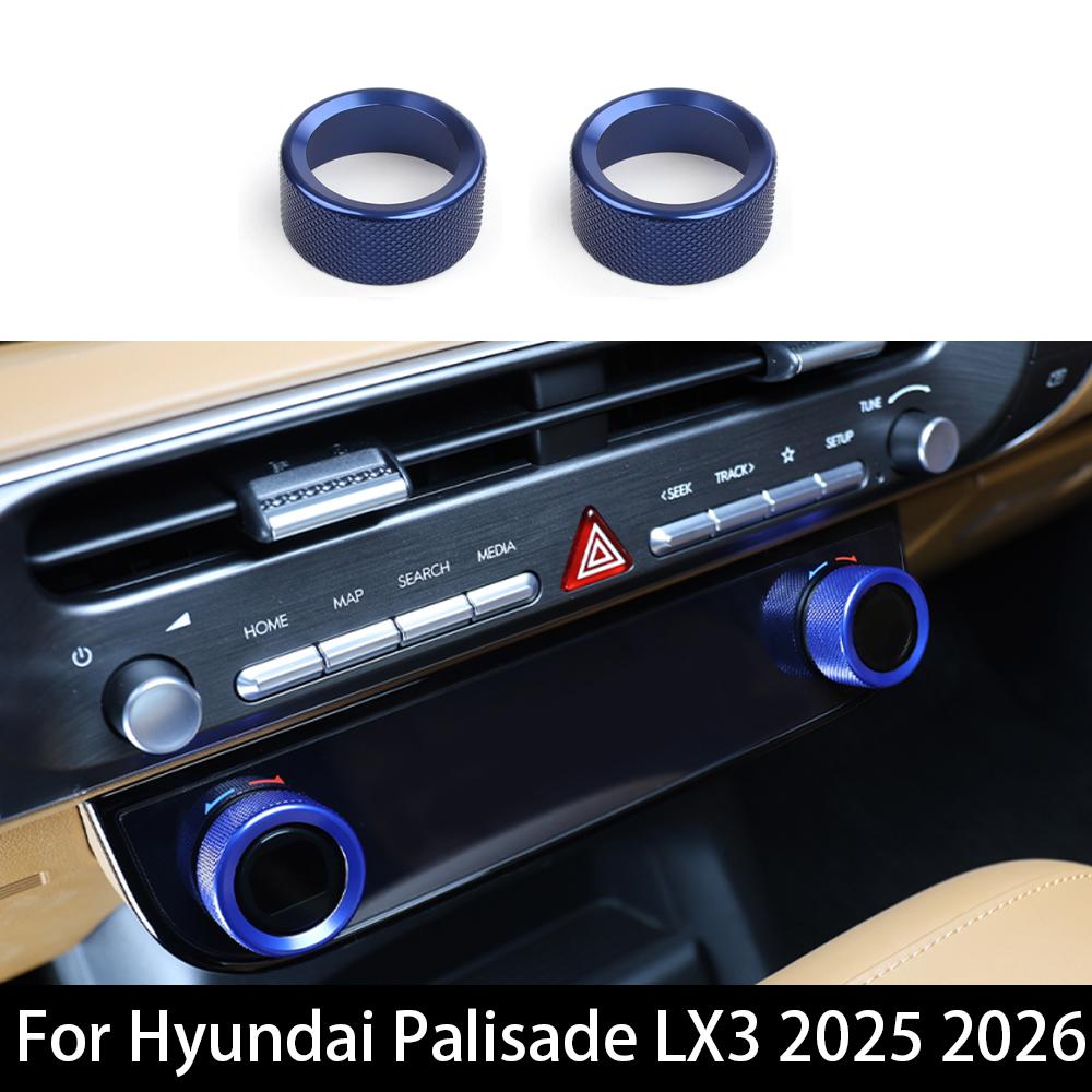 Для Hyundai Palisade LX3 2025 2026 Аксессуары Одна пара Алюминий Красный Синий Черный Внутренняя отделка кольца ручки кондиционера