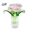 Unique Desktop Ornament for Women Glass Rose Bouquet Handmade Mini Colored Flowers with Durable Preserved Flower Vase Eternal Tabletop Decor,