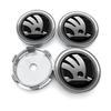 For Skoda FFCar Sticker 4PCS 56 60mm Car Styling Wheel Center Hub Caps Rim Cover Badge Emblem Sticker For Skoda Rapid Octavia A5 RS Kodiaq F