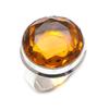 Цитрин Ручной работы Ювелирное изделие из стерлингового серебра 925 пробы Кольцо Размер 8 m3J50