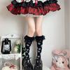 Сладкие носки Lolita с черной кружевной отделкой, из дышащего хлопка, для девочек-подростков